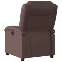 Elektryczny fotel rozkładany, brązowy, obity sztuczną skórą Lumarko!
