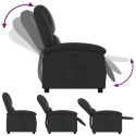 Elektryczny fotel rozkładany, czarny, obity skórą naturalną Lumarko!