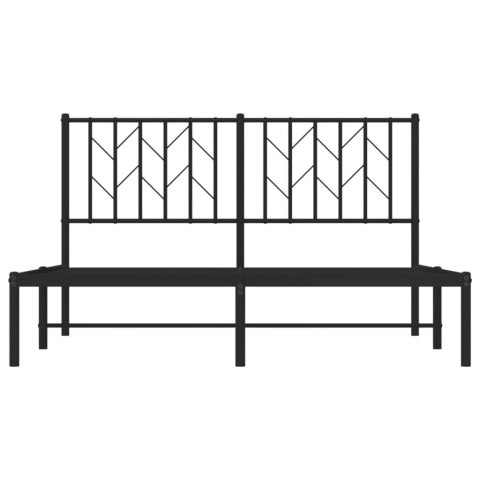 Metalowa rama łóżka z wezgłowiem czarna, 140x200 cm Lumarko!