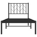 Metalowa rama łóżka z wezgłowiem, czarna, 75x190 cm Lumarko!