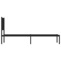 Metalowa rama łóżka z wezgłowiem, czarna, 75x190 cm Lumarko!