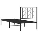 Metalowa rama łóżka z wezgłowiem, czarna, 75x190 cm Lumarko!