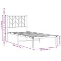 Metalowa rama łóżka z wezgłowiem, czarna, 75x190 cm Lumarko!