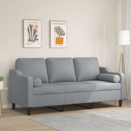 3-osobowa sofa z poduszkami, jasnoszara, 180 cm, tkanina Lumarko!