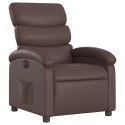 Elektryczny fotel rozkładany, brązowy, obity sztuczną skórą Lumarko!
