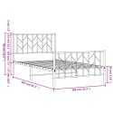 Metalowa rama łóżka z wezgłowiem i zanóżkiem, biała, 100x200 cm Lumarko!