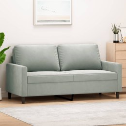 Sofa 2-osobowa, jasnoszara, 140 cm, tapicerowana aksamitem Lumarko!