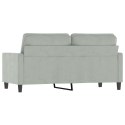 Sofa 2-osobowa, jasnoszara, 140 cm, tapicerowana aksamitem Lumarko!