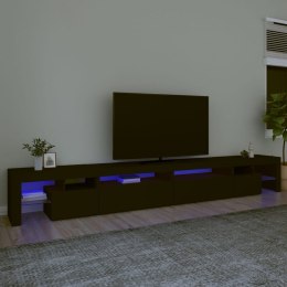 Szafka pod TV z oświetleniem LED, czarna, 290x36,5x40 cm Lumarko!