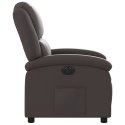 Elektryczny fotel rozkładany, ciemny brąz, skóra naturalna Lumarko!
