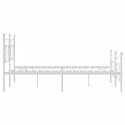 Metalowa rama łóżka z wezgłowiem i zanóżkiem, biała, 200x200 cm Lumarko!
