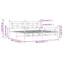 Metalowa rama łóżka z wezgłowiem i zanóżkiem, biała, 200x200 cm Lumarko!