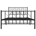 Metalowa rama łóżka z wezgłowiem i zanóżkiem, czarna, 107x203cm Lumarko!