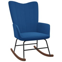 Fotel bujany, niebieski, tapicerowany aksamitem Lumarko!