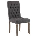 Krzesła stołowe 2 szt., szare, stylizowane na lniane, tkanina Lumarko!
