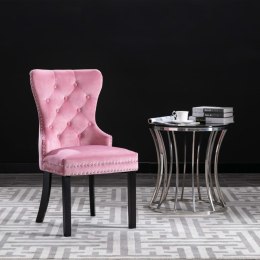 Krzesła stołowe, 4 szt., różowe, obite aksamitem Lumarko!