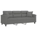 3-osobowa sofa z poduszkami, ciemnoszara, 180 cm, mikrofibra Lumarko!