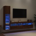 4-częściowy zestaw mebli TV z LED, brązowy dąb Lumarko!