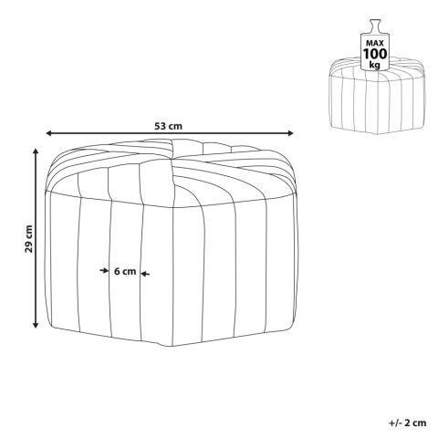  Puf Welurowy 29 X 53 X 48 Cm Żółty Murietta