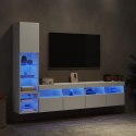 4-częściowy. zestaw mebli TV z LED, biały, materiał drewnopochodny Lumarko!