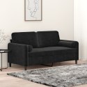 2-osobowa sofa z poduszkami, czarna, 140 cm, aksamit Lumarko!