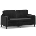 2-osobowa sofa z poduszkami, czarna, 140 cm, aksamit Lumarko!