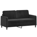 2-osobowa sofa z poduszkami, czarna, 140 cm, aksamit Lumarko!