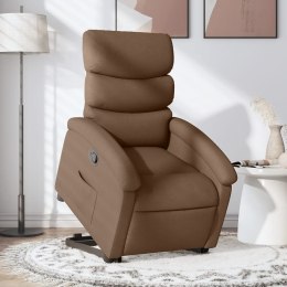 Podnoszony fotel rozkładany, brązowy, obity tkaniną Lumarko!