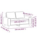 Sofa 2-osobowa, ciemnoszara, 120 cm, tapicerowana tkaniną Lumarko!