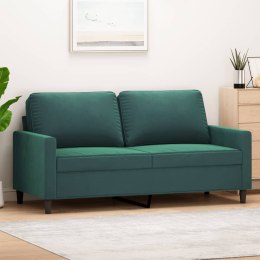 Sofa 2-osobowa, ciemnozielona, 140 cm, tapicerowana aksamitem Lumarko!