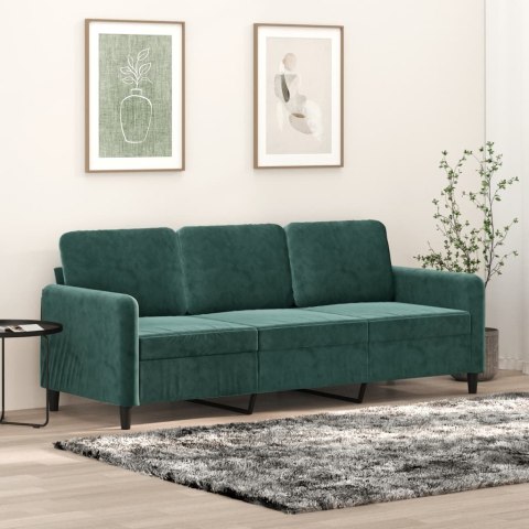 Sofa 3-osobowa, ciemnozielony, 180 cm, obita aksamitem Lumarko!