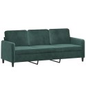 Sofa 3-osobowa, ciemnozielony, 180 cm, obita aksamitem Lumarko!