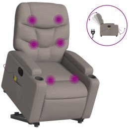 Podnoszony fotel masujący, elektryczny, rozkładany, kolor taupe Lumarko!