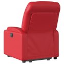 Podnoszony fotel rozkładany, czerwony, obity sztuczną skórą Lumarko!