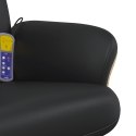 Rozkładany fotel masujący z podnóżkiem, czarny, sztuczna skóra Lumarko!