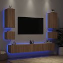 6-częściowy zestaw ściennych mebli TV z oświetleniem LED, dąb sonoma Lumarko!