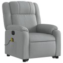Podnoszony fotel masujący, elektryczny, rozkładany, jasnoszary Lumarko!