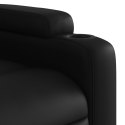 Podnoszony fotel rozkładany, czarny, obity sztuczną skórą Lumarko!
