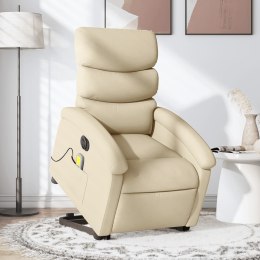 Podnoszony fotel masujący, elektryczny, rozkładany, kremowy Lumarko!