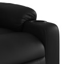 Rozkładany fotel masujący, czarny, sztuczna skóra Lumarko!