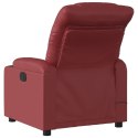Rozkładany fotel masujący, elektryczny, bordowy, sztuczna skóra Lumarko!