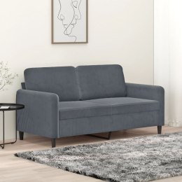 Sofa 2-osobowa, ciemnoszary, 140 cm, tapicerowana aksamitem Lumarko!