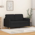 Sofa 2-osobowa, czarna, 120 cm, tapicerowana tkaniną Lumarko!