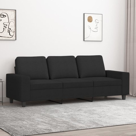 Sofa 3-osobowa, czarna, 180 cm, tapicerowana tkaniną Lumarko!