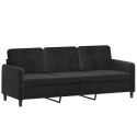 Sofa 3-osobowa, czarny, 180 cm, tapicerowana aksamitem Lumarko!