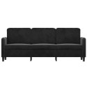 Sofa 3-osobowa, czarny, 180 cm, tapicerowana aksamitem Lumarko!
