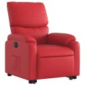Rozkładany fotel pionizujący, elektryczny, czerwony, ekoskóra Lumarko!