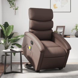Rozkładany fotel pionizujący z masażem, elektryczny, brązowy Lumarko!