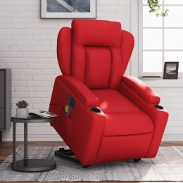 Rozkładany fotel pionizujący z masażem, elektryczny, czerwony Lumarko!