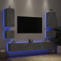 6-częściowy zestaw mebli TV z oświetleniem LED, szarość betonu Lumarko!